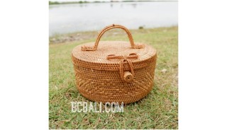 cosmetic circle design large bags ata grass handwoven bali style